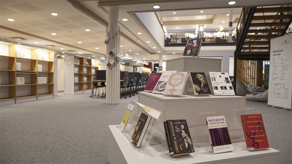 Books on display in library